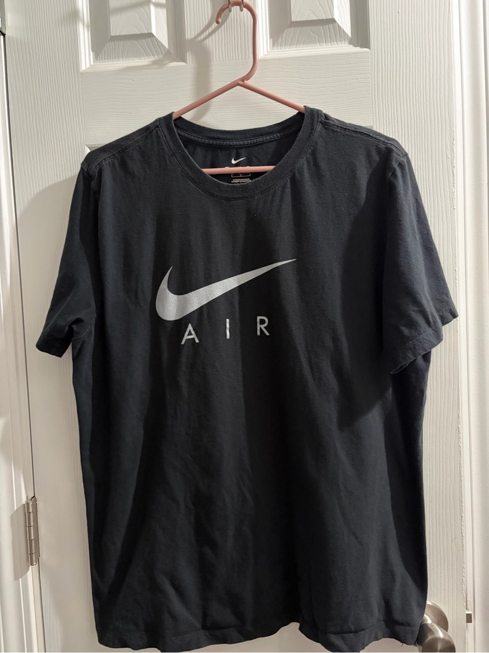 Nike Black Short-Sleeve T-Shirt with Silver AIR Swoosh
